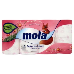 MOLA PAPIER TOALETOWY KWIATY POLNE 8 ROLEK