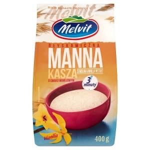 MELVIT KASZA MANNA BŁYSKAWICZNA O SMAKU WANILIOWYM 400G