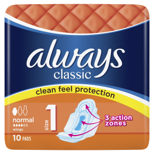 ALWAYS PODPASKI CLASSIC NORMAL ZE SKRZYDEŁKAMI 10 SZT.