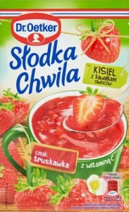 DR.OETKER SŁODKA CHWILA KISIEL Z KAWAŁKAMI OWOCÓW TRUSKAWKOWY 32 G