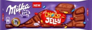 MILKA CHOCO JELLY CZEKOLADA MLECZNA Z ŻELKAMI, DRAŻAMI I CUKIERKAMI 250G