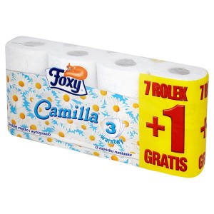Foxy Camilla biały trzywarstwowy papier toaletowy 7+1