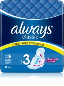 ALWAYS CLASSIC NIGHT PODPASKI ZE SKRZYDEŁKAMI 8 SZT