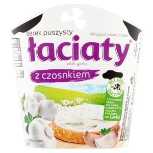 Łaciaty Serek puszysty z czosnkiem 150 g