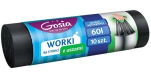 POLITAN WORKI NA ŚMIECI 60L Z USZAMI 10 SZTUK
